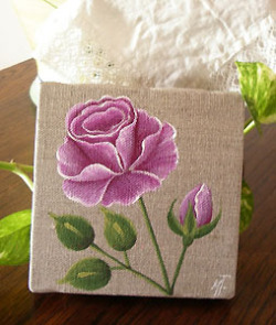 Provencal canvas, linen painting (rose)